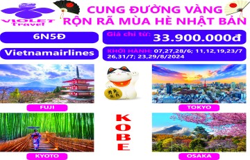 CUNG ĐƯỜNG VÀNG RỘN RÃ MÙA HÈ NHẬT BẢN